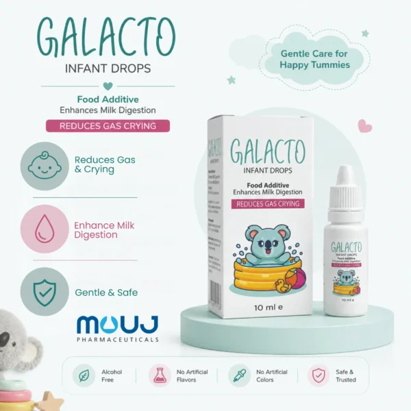 GALACTO Infant Drops 10ml for Milk Digestion and Gas Relief by Mouj Pharmaceuticals