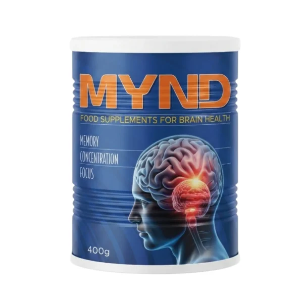 MYND food supplement for brain health, showcasing memory, concentration, and focus benefits