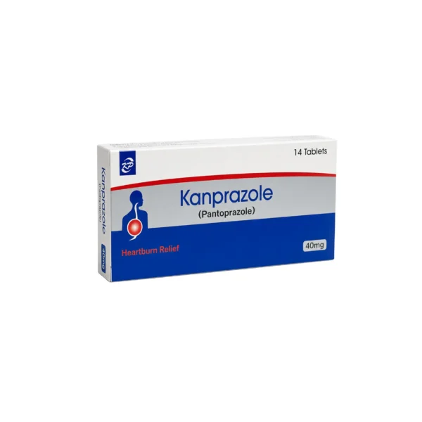 A box of Kanprazole (Pantoprazole) 40mg heartburn relief tablets containing 14 tablets.