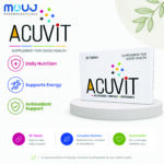 Acuvit by Mouj Pharmaceuticals, featuring the tagline "SUPPLEMENT FOR GOOD HEALTH.
