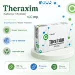 Theraxim Cefixime Trihydrate 400 mg capsules by Mouj Pharmaceuticals.