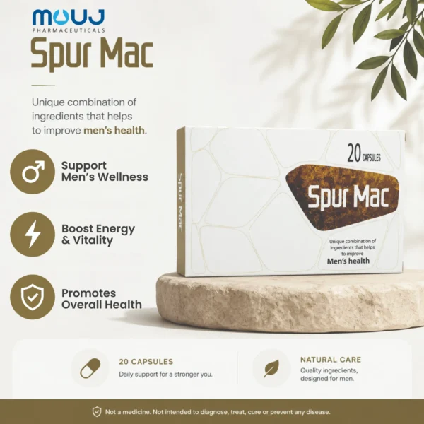 Spur Mac men’s health supplement 20 capsules by Mouj Pharmaceuticals